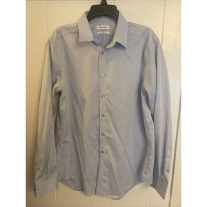 Calvin Klein~Slim Fit Long Sleeve Blue Dress Shirt~Men's Size 16 1/2 34/35